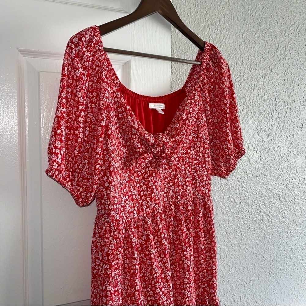 LC Lauren Conrad women’s size M red & white floral dress - Picture 7 of 10